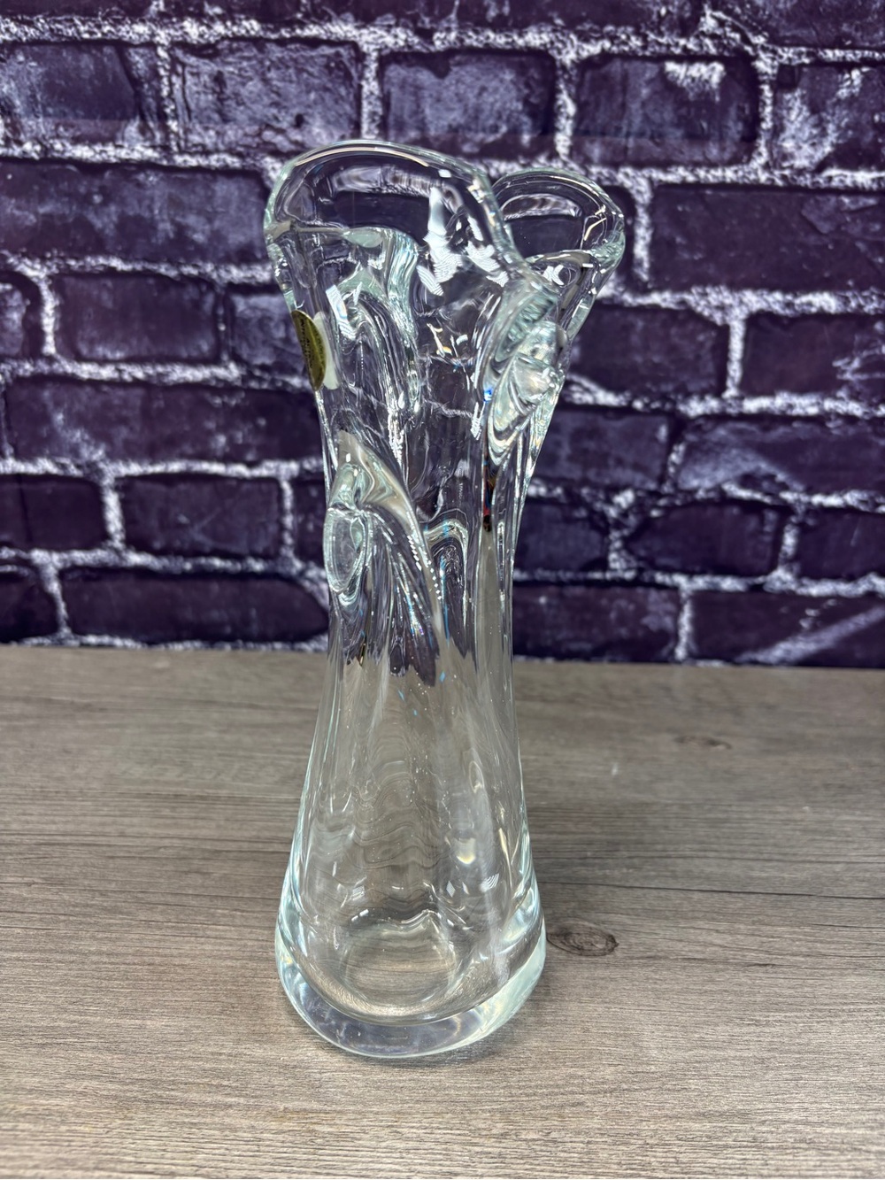 Vintage Hand Blown Fluted Ruffled Vase